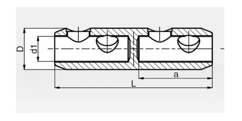 Conector a tope atornillado de aluminio 