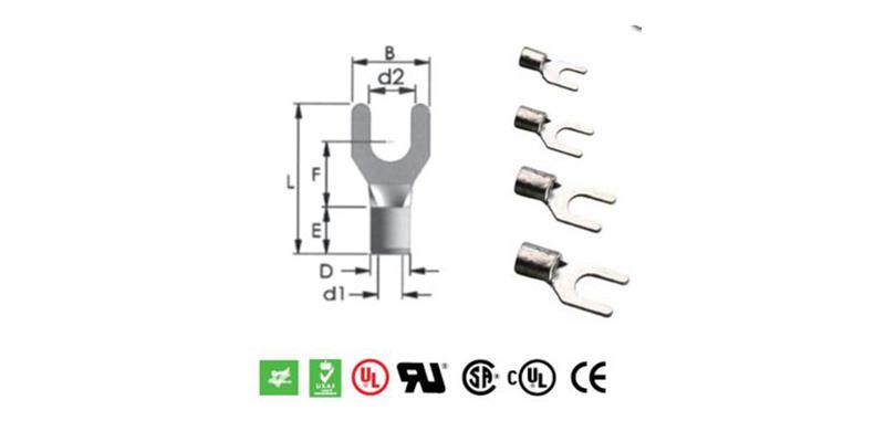 Terminales tipo horquilla no aislados (soldadas)